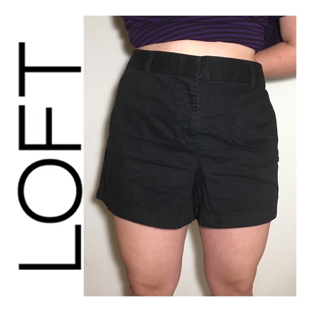 Ann Taylor Loft Black Chino Shorts